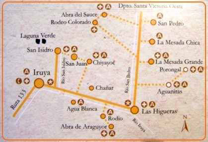 Mapa del Circuito de los Arrieros, Iruya, Salta